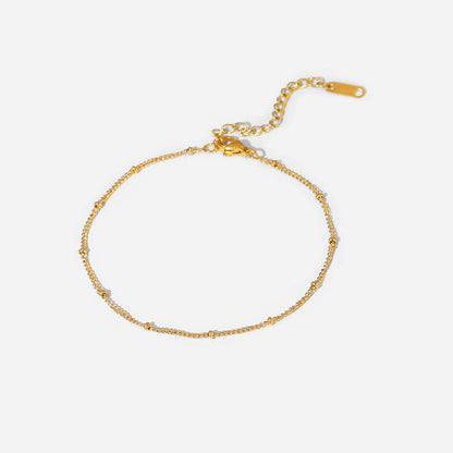 18K Gold Fine Classic Ball Bead Chain Stainless Steel Anklets