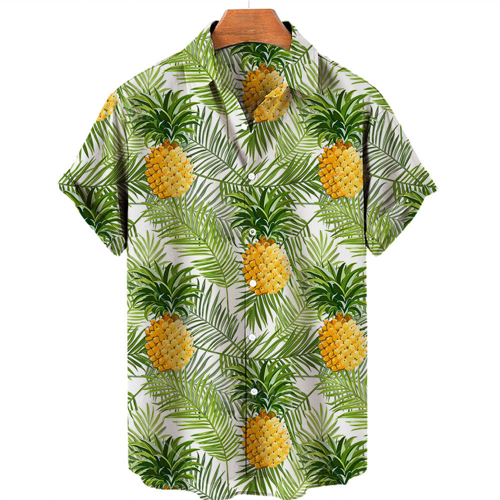 Casual Fruit Print Hawaiian Shirt For Men