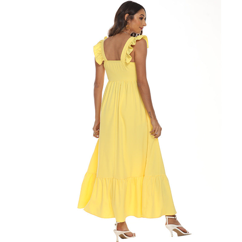 Summer Women's Bright Yellow Dress