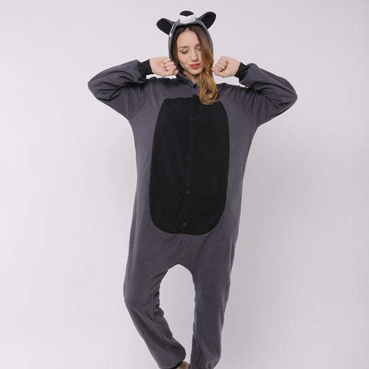 Grizzly Raccoon Cartoon Animal One Piece Pyjamas